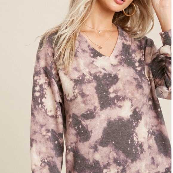 109 $22. Live Start, NWT 2 piece loungewear set Vtop and Jogger purple - Picture 4 of 11